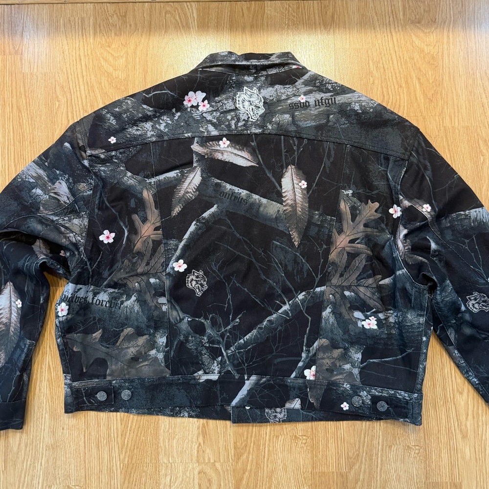 Darc Sport Starry Blossom Woodland Camo Denim Jacket — Size L (Oversized) Sample - Picture 4 of 9